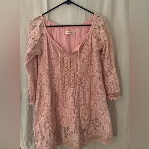 Simply couture pink small lace overlay bohemian